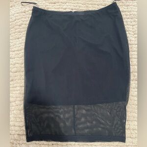 Forever 21 Black Midi Pencil Skirt with Cut Out